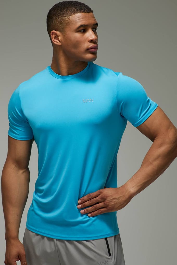 Heren Actief Regular Fit T-shirt | Bright Blue | Size Medium