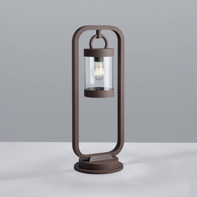 TRIO SAMBESI - Paal - Roestkleur - excl. 1x E27 4W - Schemeringsensor - Buitenverlichting - IP44