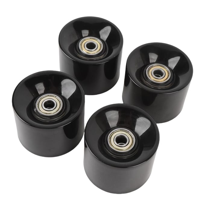 4 STUKS Skateboard Wielen Hoge Elasticiteit PU 60x45mm Longboard Rollerwiel met Lagers black