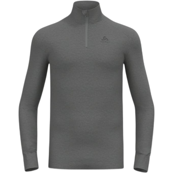 ODLO Active Warm Col 1/2 zip Thermoshirt Heren - Grijs Melange - Maat S