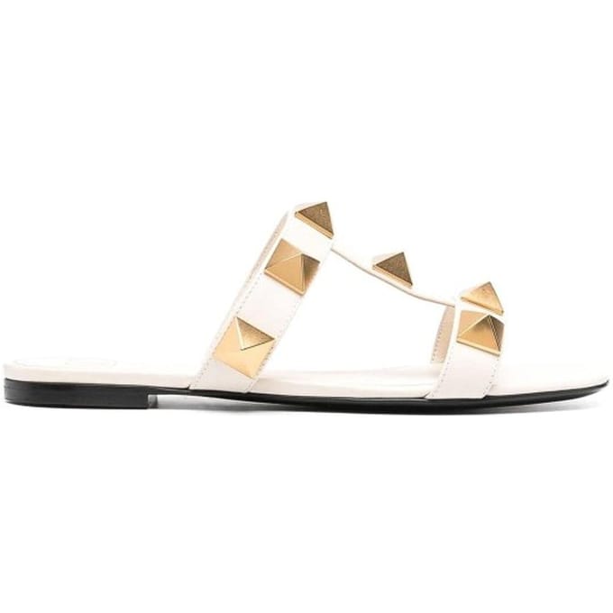 Valentino Garavani Romeinse Stud leren platte sandalen