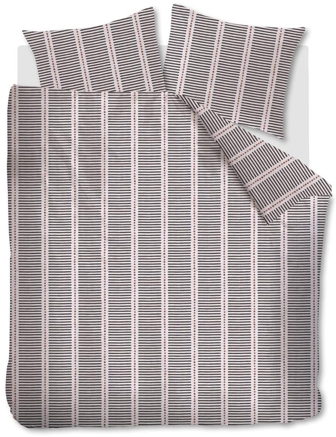 Vtwonen Stip and Stripe dekbedovertrek - Lits-jumeaux - 240x200/220 cm - Blush