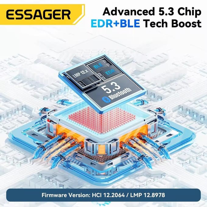 Essager USB Bluetooth 5.3 Adapter Aux Audio Ontvanger Zender Voor PC Luidspreker Laptop Soundbox Draadloze Muis USB Zender Bluetooth 5.3