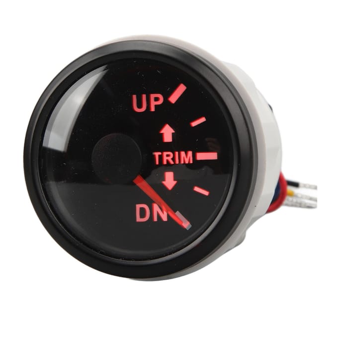 52MM Boot Trim Meter RVS DC9 tot 32V OP NEER Marine Trim Balans Meter voor Jachten Marines Black Dial with Black Frame gray
