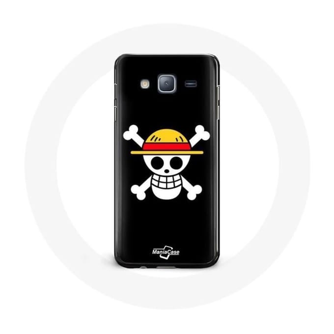 Case voor Samsung Galaxy J7 2016 One Piece Manga Skull Zwarte Achtergrond