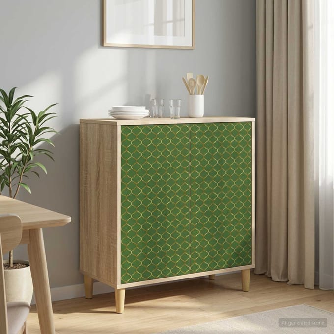 vidaXL - Dressoir - GELEEN - Sonoma - 69 - x - 33 - x - 75 - cm - Bewerkt - hout