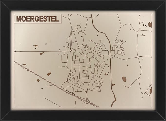 Houten stadskaart van Moergestel