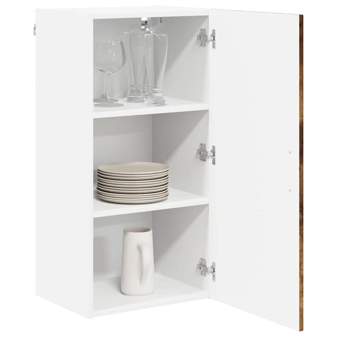 vidaXL - Wandkast - LUCCA - Gerookt - eiken - 40 - x - 31 - x - 80 - cm - Bewerkt - hout
