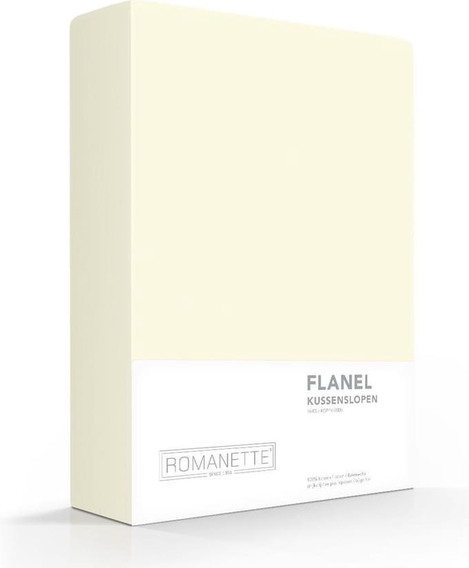 Romanette Flanel ivoor Flanel, 100 % katoen Kussensloop 65x65