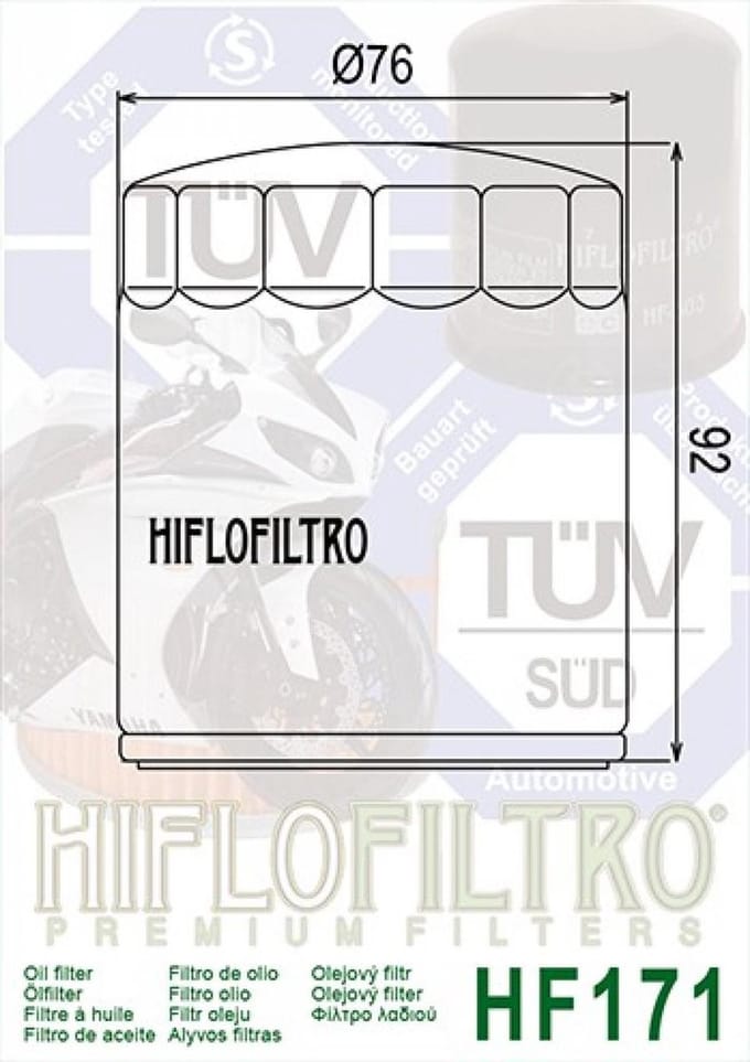 Oliefilter Hiflofiltro voor Motor Buell 1200 X1 Lighting 1994 tot 2002 Nieuw