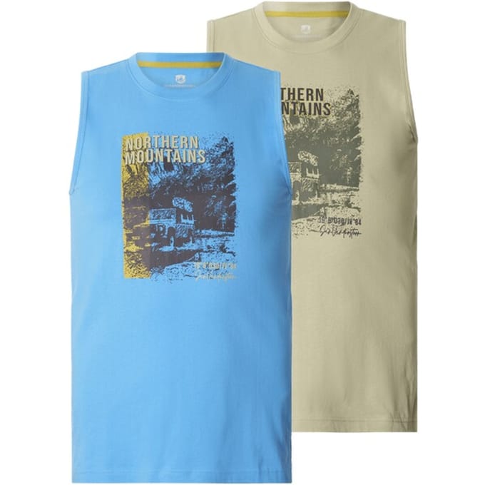 Jan Vanderstorm herren Dubbelpak Tanktop - 76/78 - olijf - Plus Size