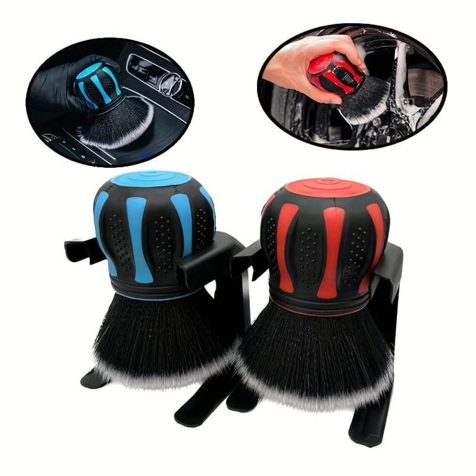 Brosse Premium de Détailing Auto Grande Surface avec Poils Doux et Manche Boule pour Dépoussiérage