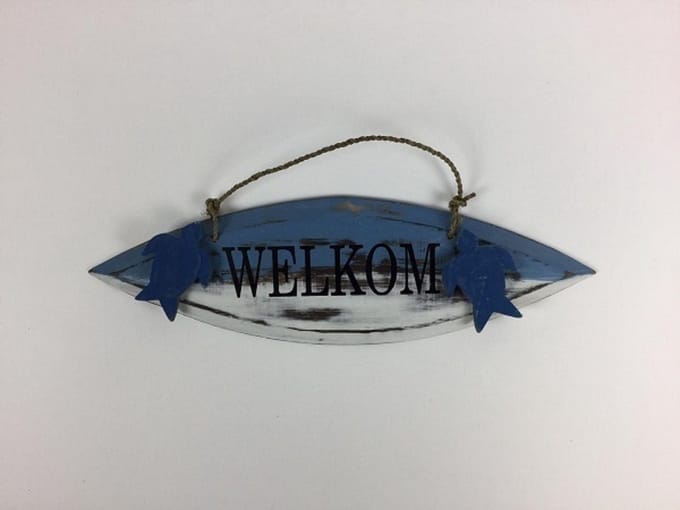 Surfplank 11x36 cm Welkom
