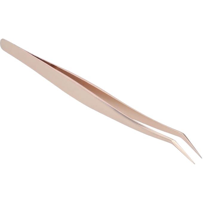 Pince à greffer les faux cils Pointe fine Acier inoxydable Outil d'extension de cils Pince à épilerOr