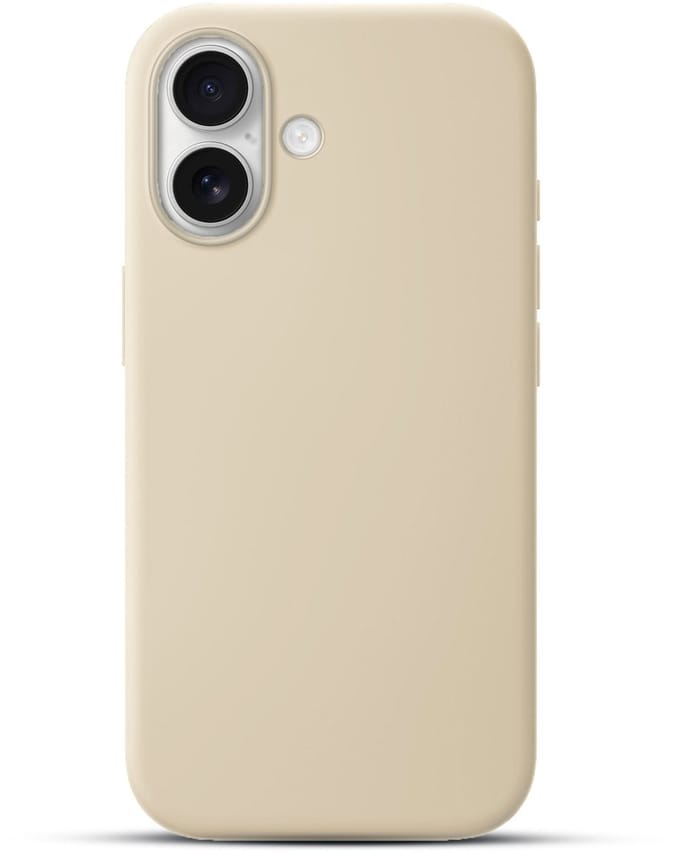 Solidenz Beige Siliconen Case geschikt voor iPhone 16 Plus hoesje compatibel met MagSafe - Desert Sand
