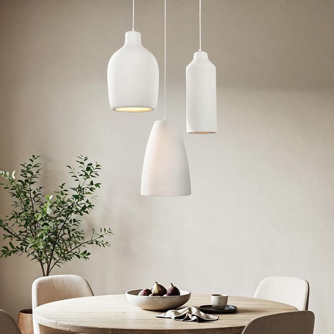 LumenXL LumenXL - Hanglamp Kage - Wabi Sabi - Steeneffect - Wit - 3-lichts