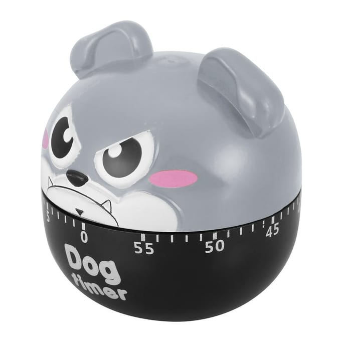 Minuterie de cuisine mécanique, mignon chien, compteurs manuels pour la cuisine à domicile, outil de rappel(gris) Gray gray
