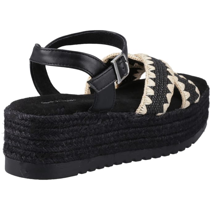 Hush Puppies Jemma Espadrille Polyurethaan Dames Zwarte Sandalen
