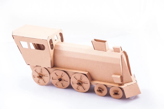 Leolandia Locomotief bouwpakket - Kartonnen model van stoomlocomotief