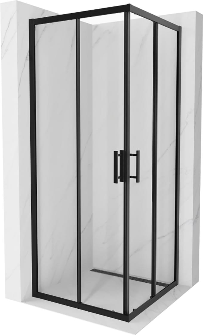 Mexen Rio vierkante douchecabine 80 x 80 , transparant, zwart - 860-080-080-70-00