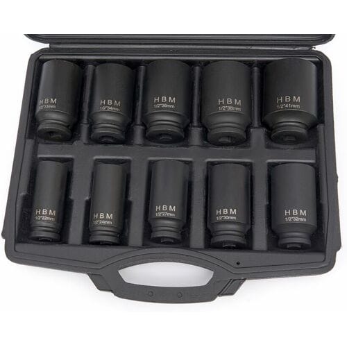 HBM krachtdoppenset grote maten 1/2 inch, 10-delig
