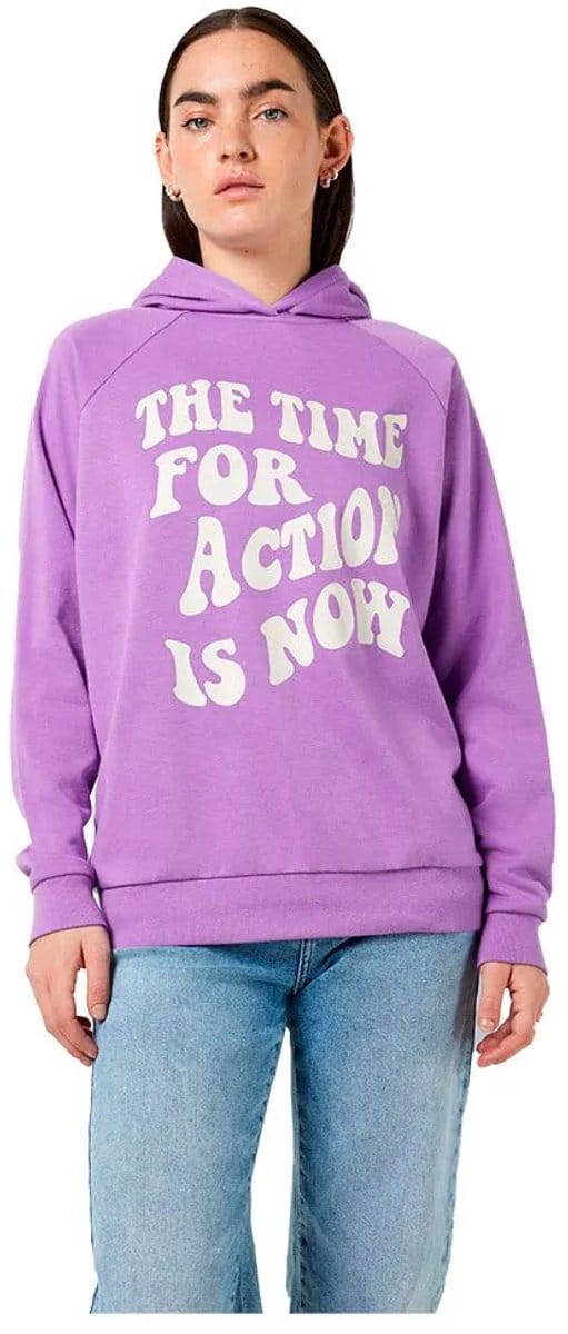 Noisy May Mily Hoodie Paars L Vrouw