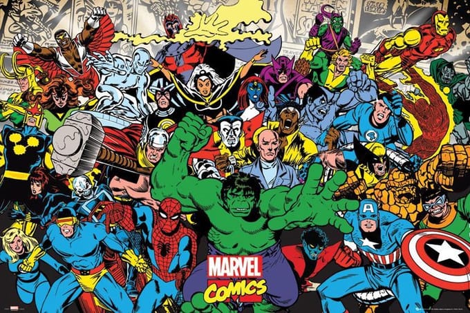 Superhelden poster - superheroes - comics - Hulk - Spiderman - Iron Man - Marvel - 61 x 91.5 cm