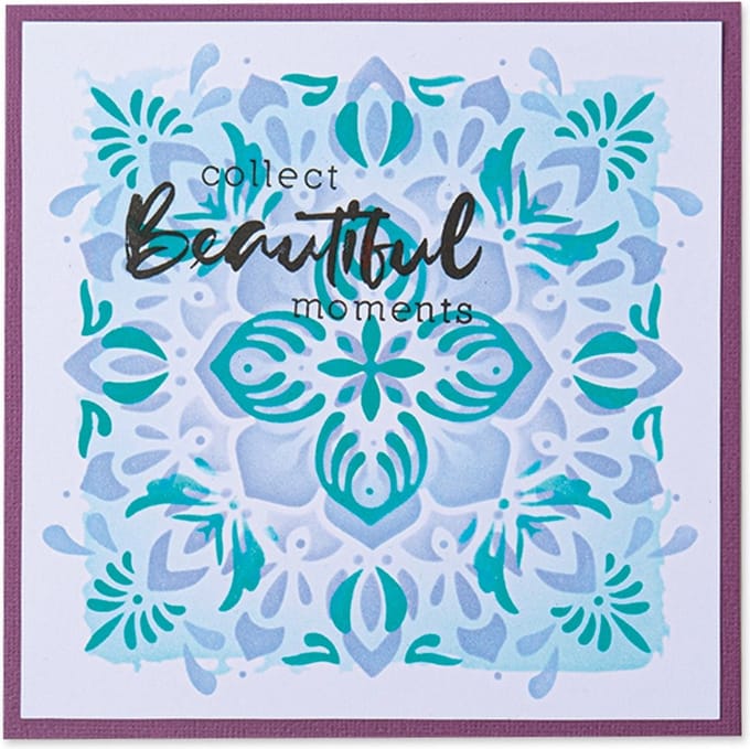 Layered stencil mosaic flowers - Sizzix