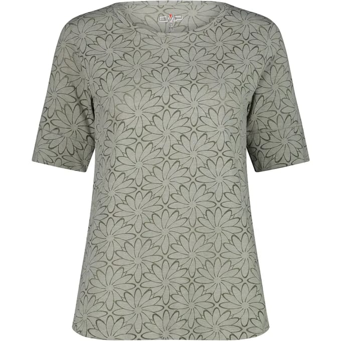 T-shirt van gewassen jersey met bloemenprint dames CMP