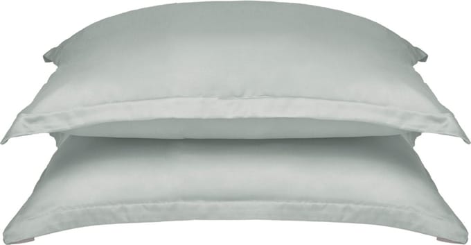 Coco & Cici - TENCEL - Sateen Kussensloop Grijs Groen - Pre-order: 1 kussensloop 60x70 (leverbaar 15 september)