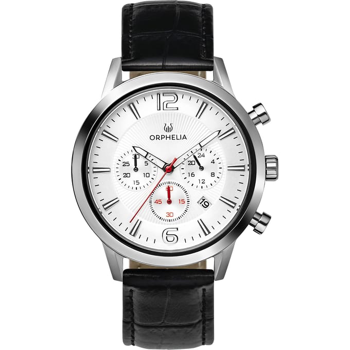 Orphelia Tempo OR81800 Horloge - Leer - Zwart - Ø 43 mm