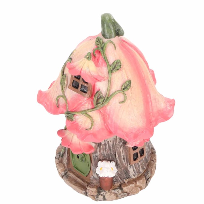 Kabouter Feeënhuis Hars Stofdicht Waterdicht Tuinkabouter Huisbeeldje voor Tuin Gazon Buiten pink