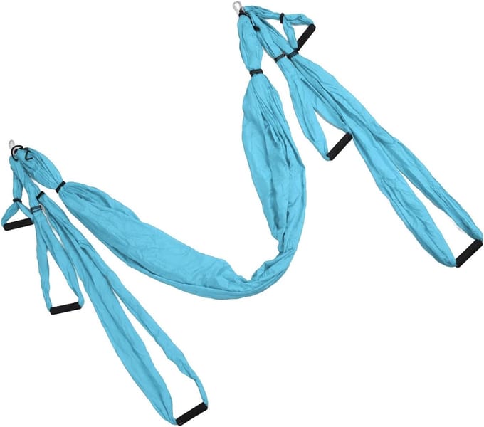 Yoga Hangmat Set - Inversie Tool - Flexibiliteit Trainen - Verstelbare Lengte - Inclusief Tas - Blauw