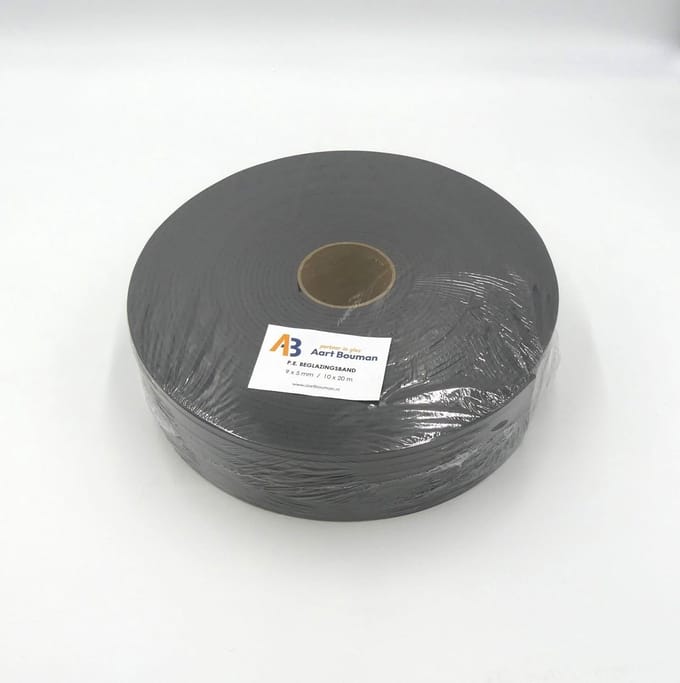 Glasband 9 x 2mm zwart - pak 250m