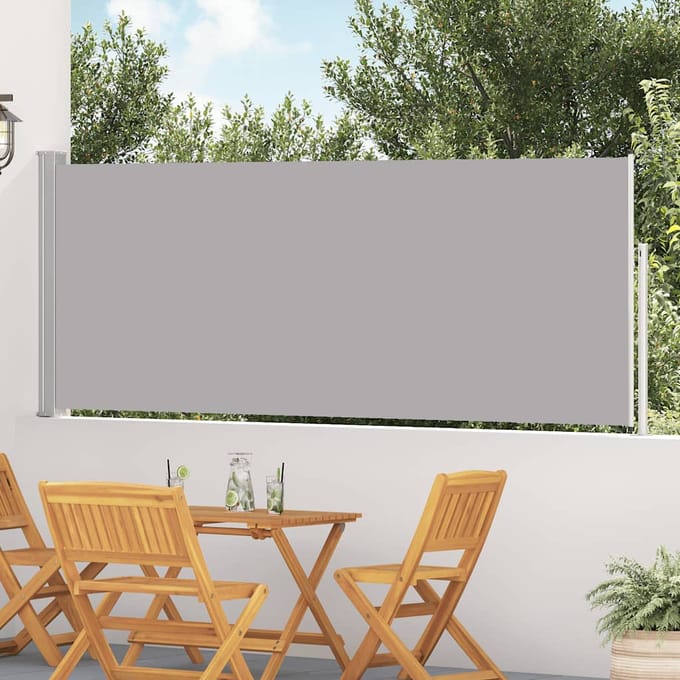 vidaXL - Tuinscherm - uittrekbaar - 117x514 - cm - grijs