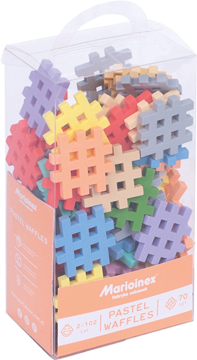 Mini wafel blokken pastel 70 stuks - Marioinex - vanaf 3 jaar
