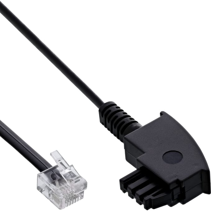 InLine® TAE-F-kabel voor DSL-splitter, TAE-F naar Western 6/2 DEC, 6 m