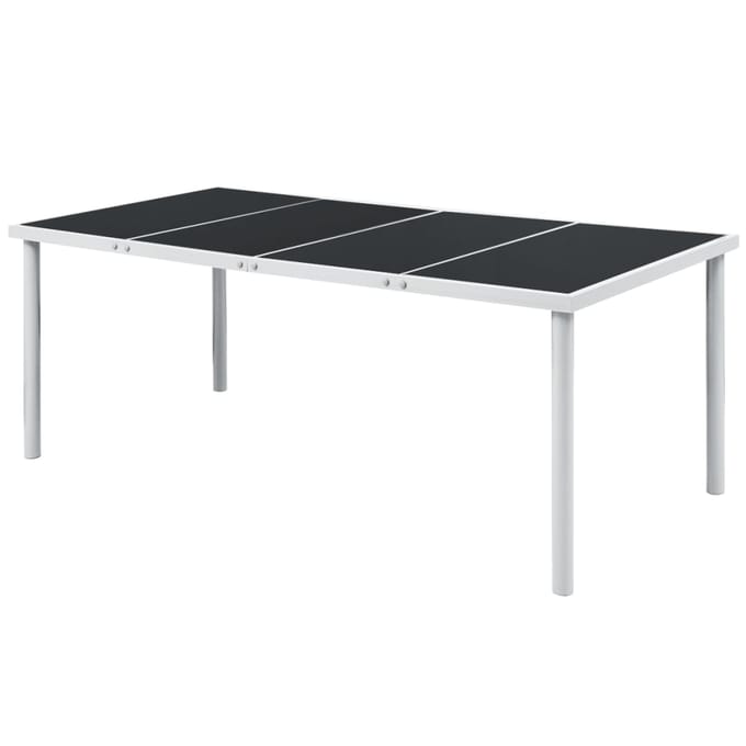 vidaXL - Tuintafel - 190x90x74 - cm - staal - zwart