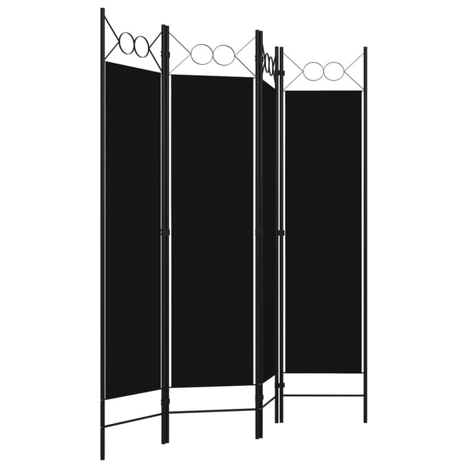 vidaXL - Kamerscherm - met - 4 - panelen - 160x180 - cm - zwart