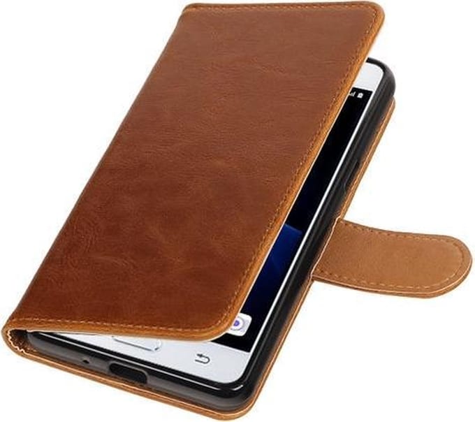 Bruin Pull-Up PU booktype wallet hoesje voor Samsung Galaxy J3 Pro