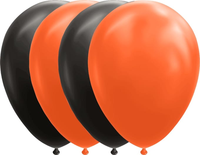 Ballonnen Set Zwart/Oranje (10st)