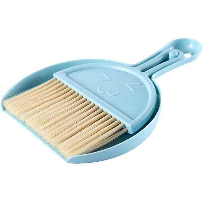 Mini Bezemschep Set Smiley Gezicht Plastic Handheld Efficiënt Reinigen Draagbaar Klein Borsteltje Stofschep