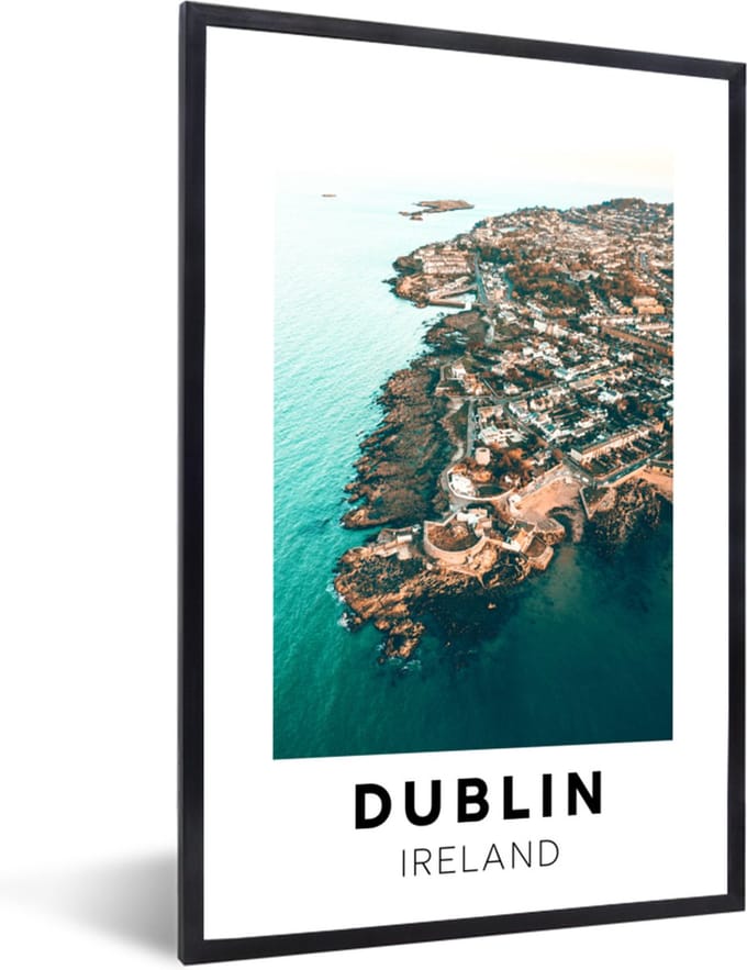 Fotolijst incl. Poster - Ierland - Dublin - Zee - 60x90 cm - Posterlijst