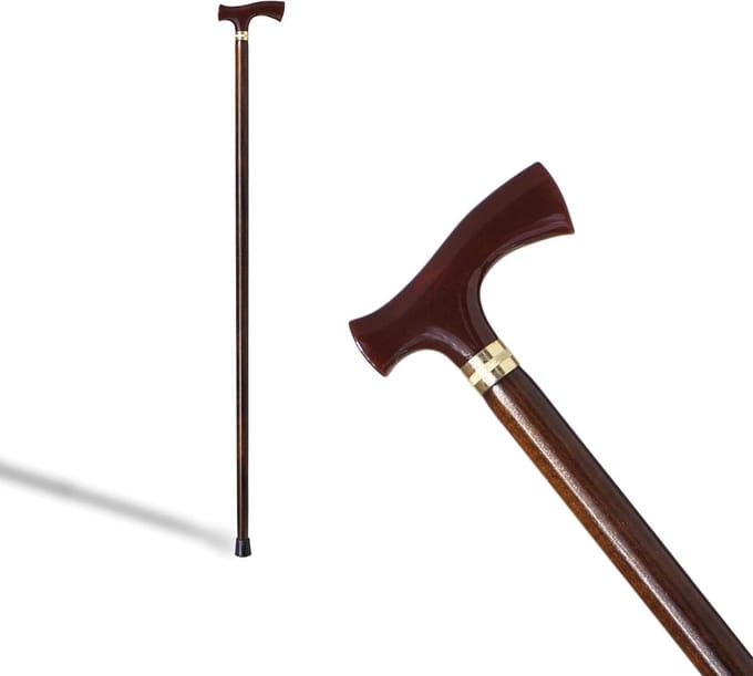 Wandelstok - Steunhulp - Veilig Lopen - Handgemaakt in Spanje - 92 cm - Bruin