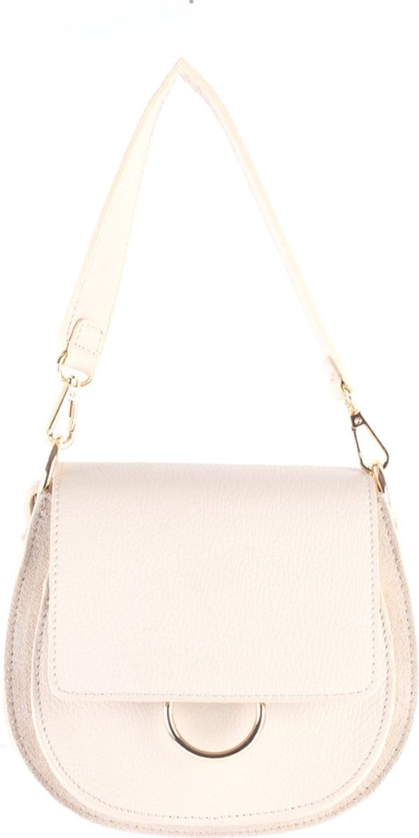 Giuliano lederen schoudertas Magnolia - Beige - Suède - Made in Italy