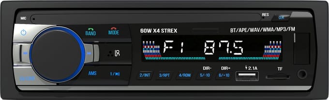 Strex Autoradio met Bluetooth 1 DIN - Voor Alle Auto's - USB AUX en Handsfree Bellen - Met Microfoon en Afstandsbediening