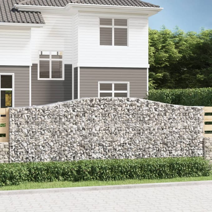 vidaXL Schanskorven 3 st gewelfd 400x50x140/160 cm ijzer