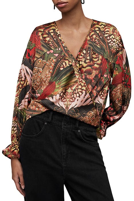 AllSaints Penny Gene Top Pink Größe: 2 | Blusen Outlet | Damen | Rosa