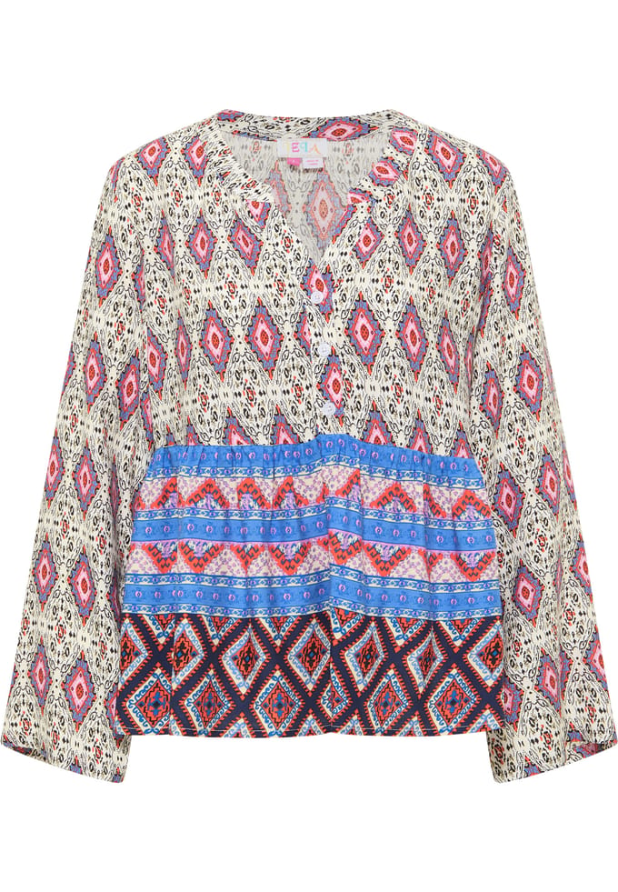 IZIA Tuniek blouse Dames Blauw Veelkleurig