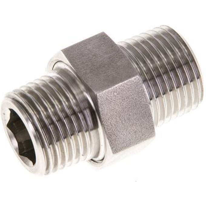 Dubbele Nippel R1/2'' Afneembare RVS Vlakke Afdichting PTFE 40bar